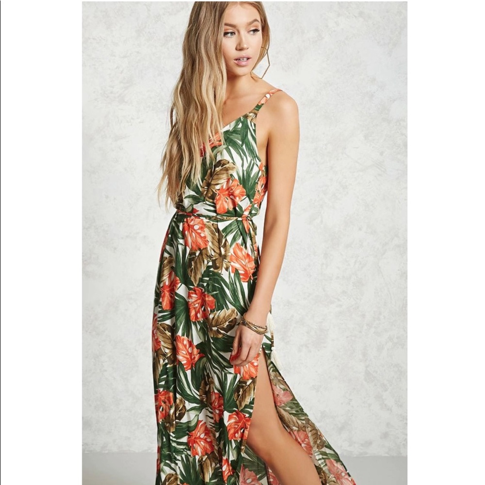 Forever21 Contemporary Tropical Maxi Dress